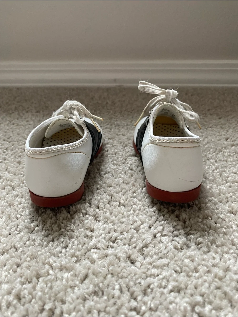 Vintage | White, Black and Red Baby Saddle Shoes | made in the U.S.A.